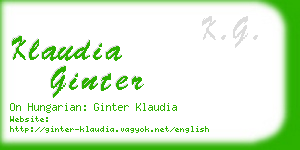 klaudia ginter business card